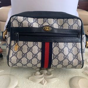 Authentic Vintage Gucci Ophidia Sherry Line Crossbody Bag in Navy.